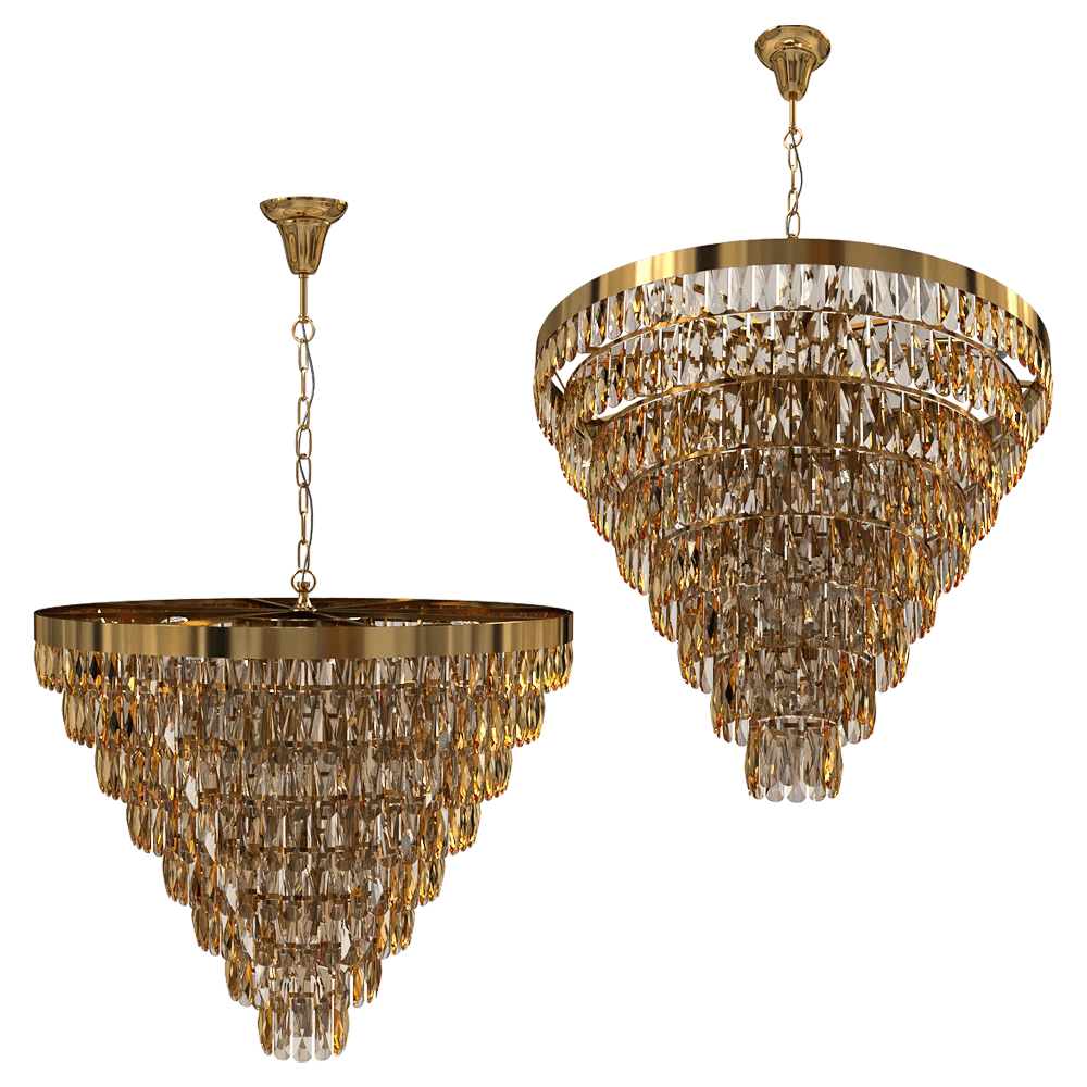 Chandelier CRYSTAL LUX Abigail SP22 D820 Gold/Amber
