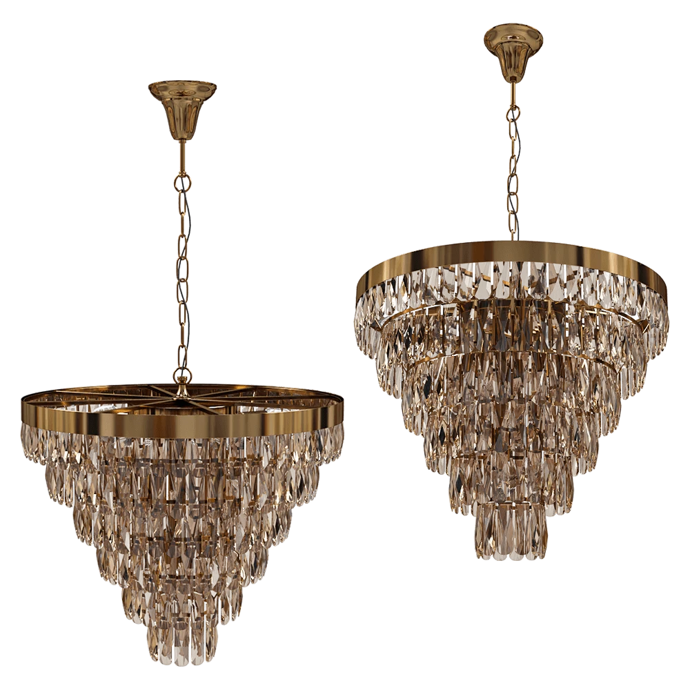 Chandelier CRYSTAL LUX Abigail SP-PL15 D620 Gold/Amber