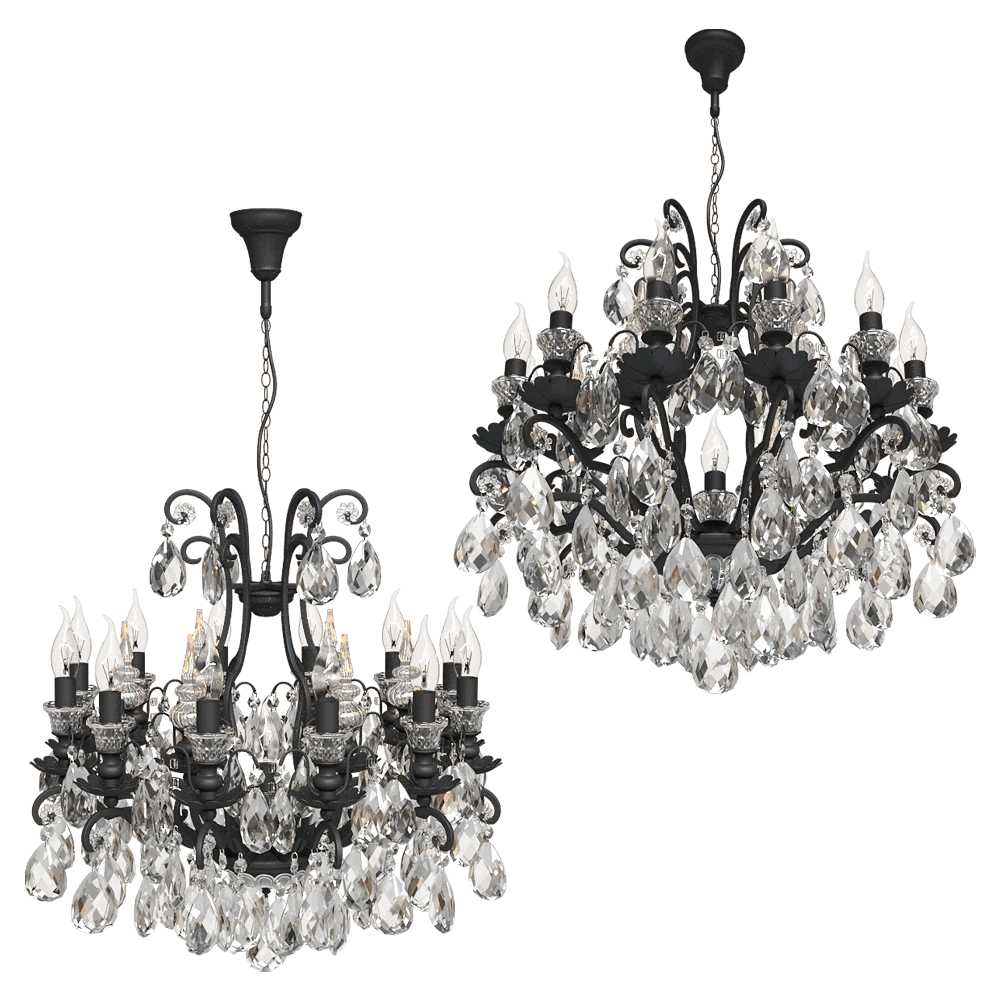 Chandelier CRYSTAL LUX Magnifico SP13 Black/Transparent