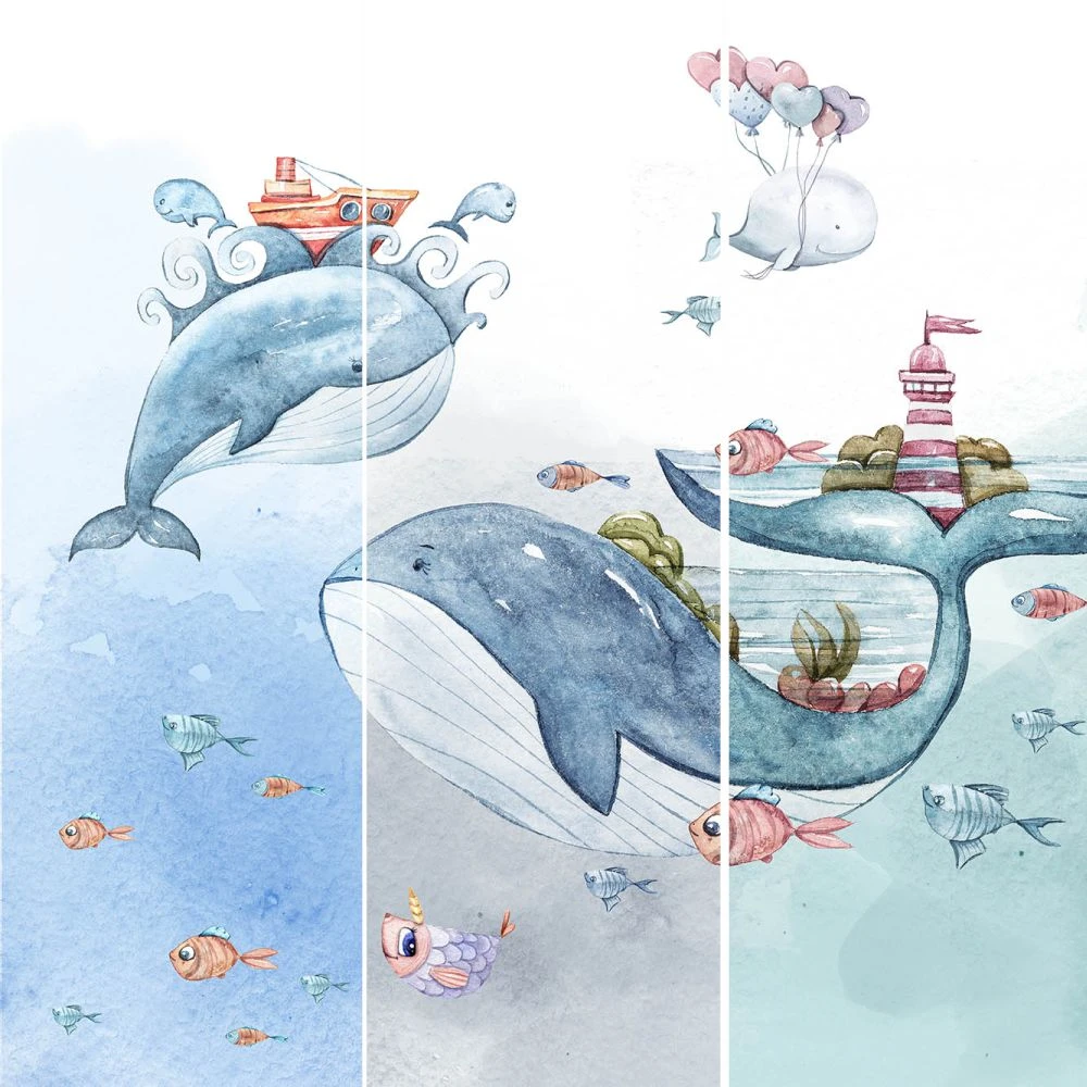 Wallpaper Dress-wall Meeting with whales