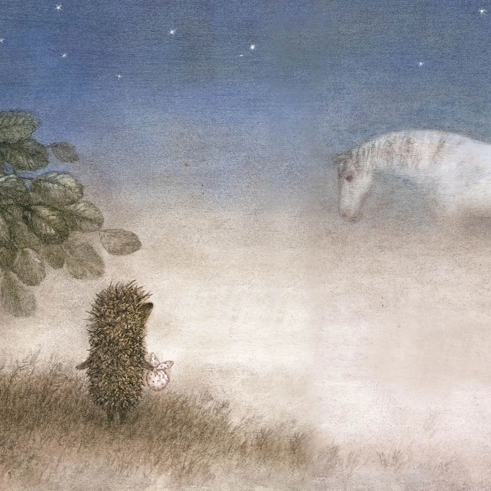 Wallpaper Dress-wall Hedgehog in the fog