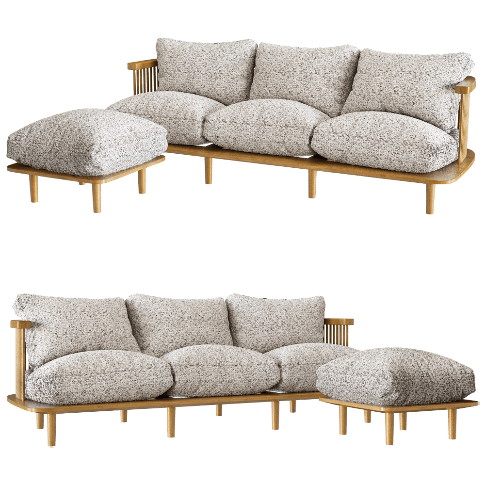 Sofa with ottoman Forest 1