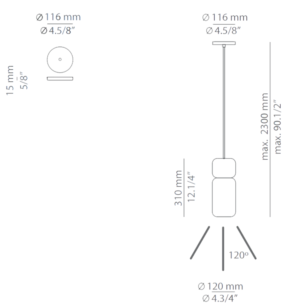 Pendant Lamp ESTILUZ Pila T3555 (2)