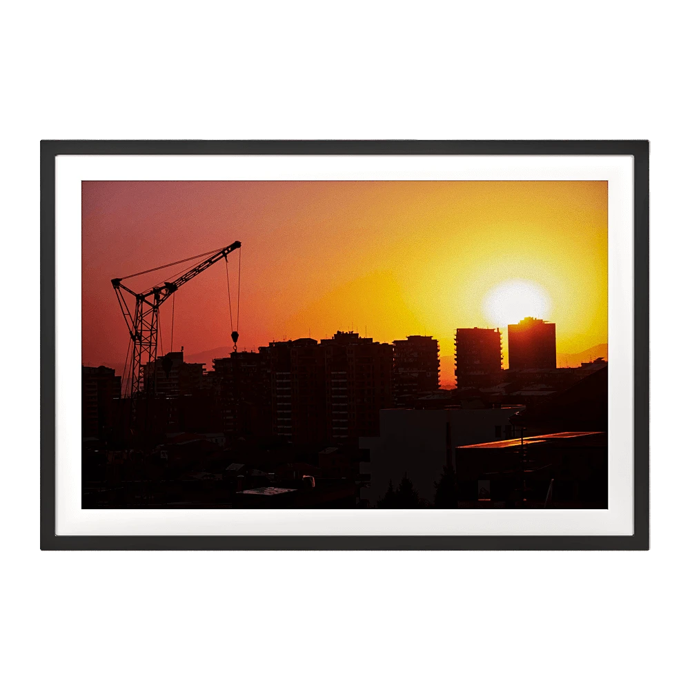 Art Photograph with Sunset in Yerevan Cityscape