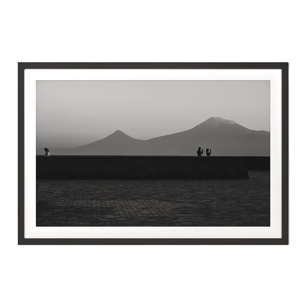 Picture of Ararat and Yerevan in Black and White