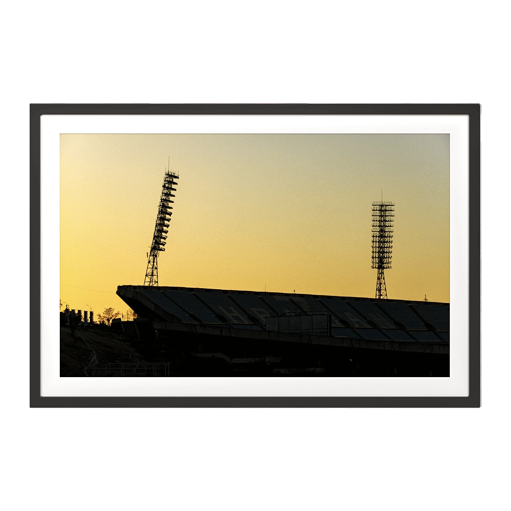 Art Photograph with Sunset over Stadium