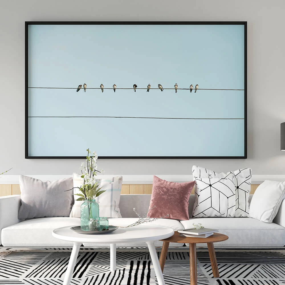Minimalist Picture with Birds on Wires (2)
