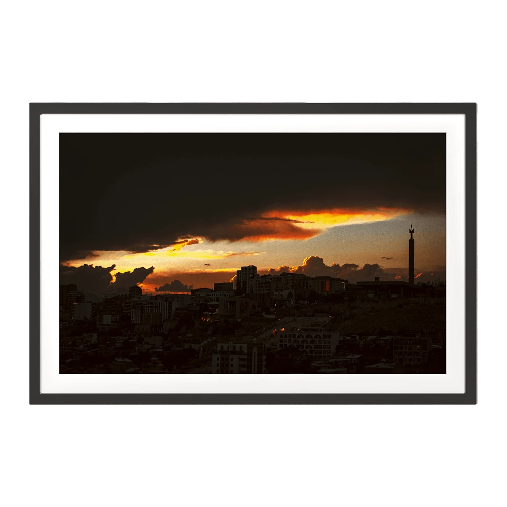 Picture with Sunset in Yerevan