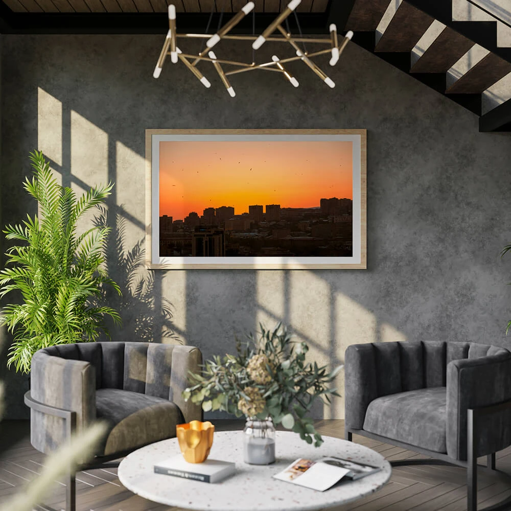 Framed Picture with Sunset in Yerevan (2)