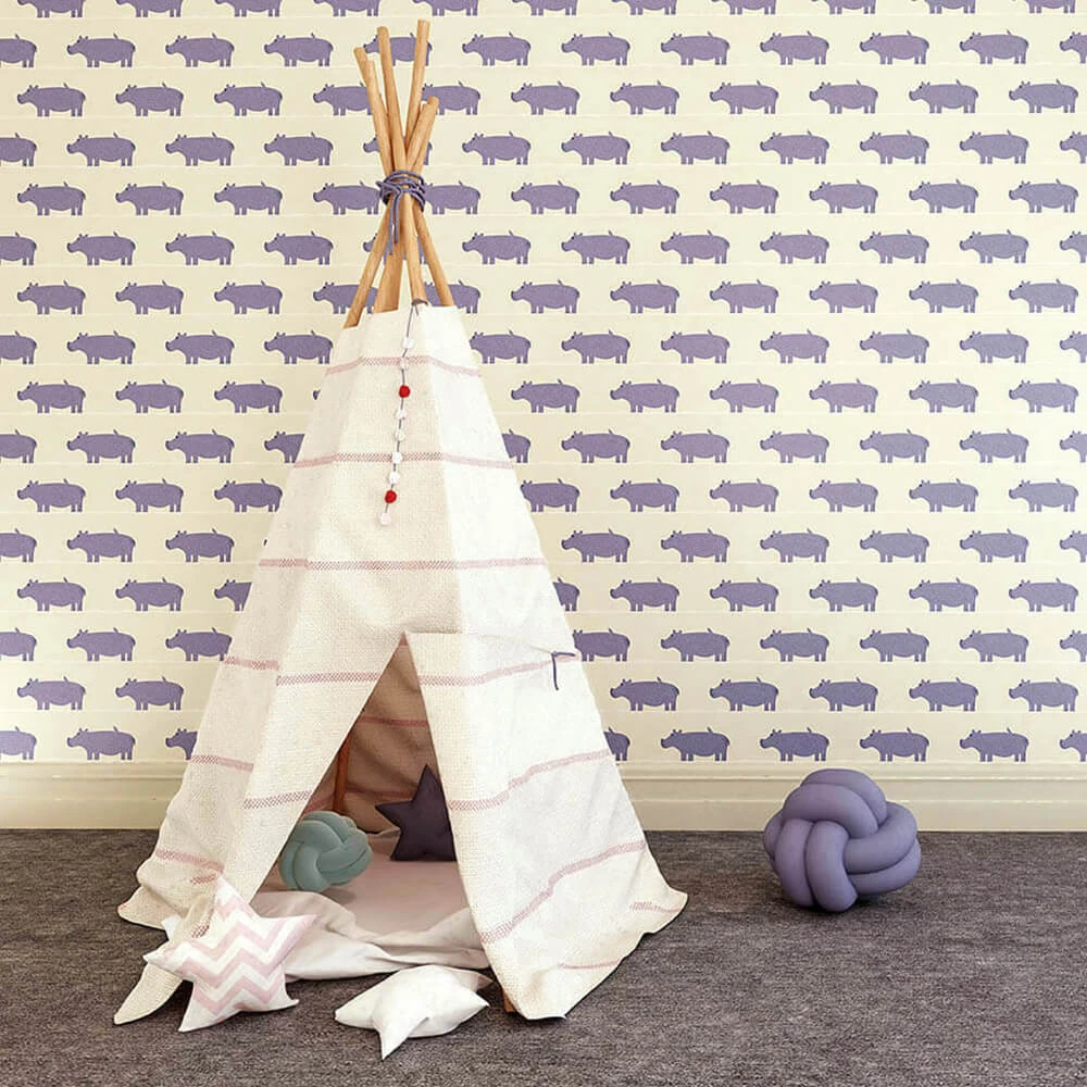 Wallpaper ROCK AND WALL Purple hippopotamus (2)