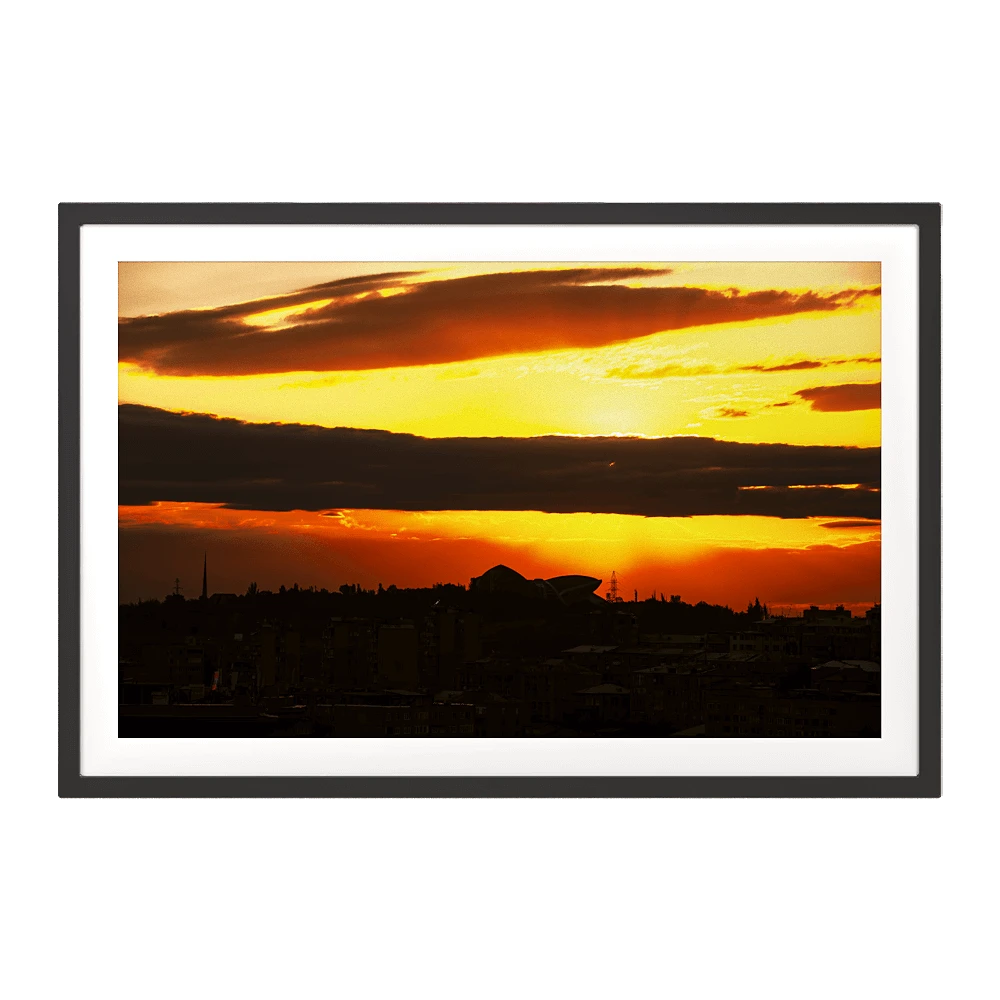 Framed Picture with Sunset in Yerevan