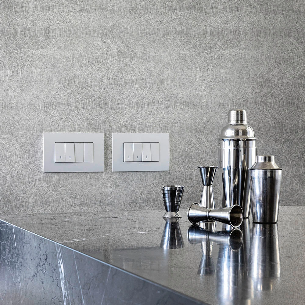 Wallpaper Spaghetti Wall Metal Circular Scratched WPN 518 (3)