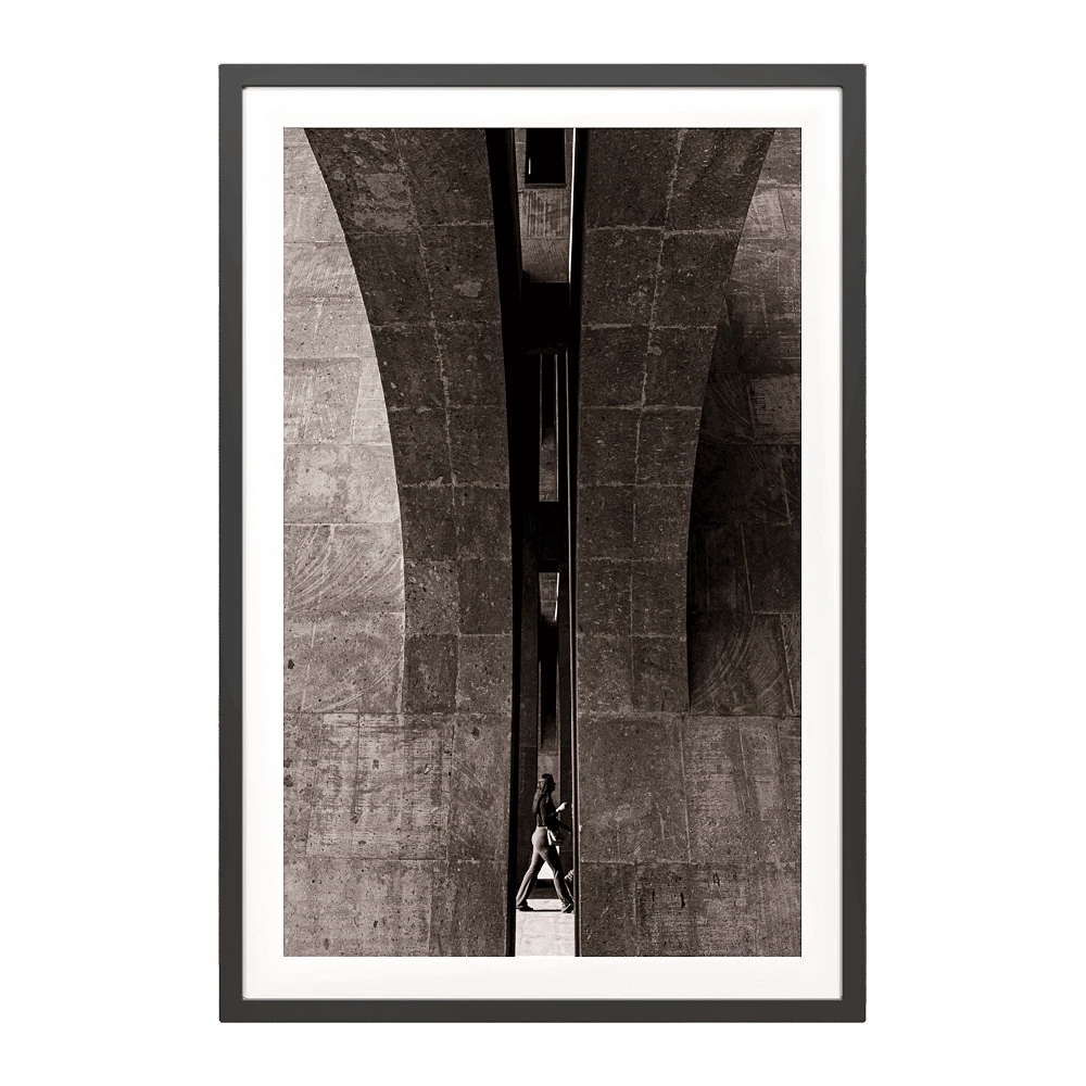 Picture with Black and White Architectural Scene