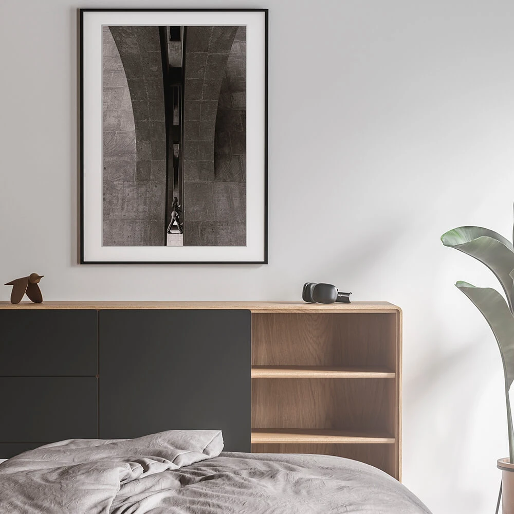 Picture with Black and White Architectural Scene (2)