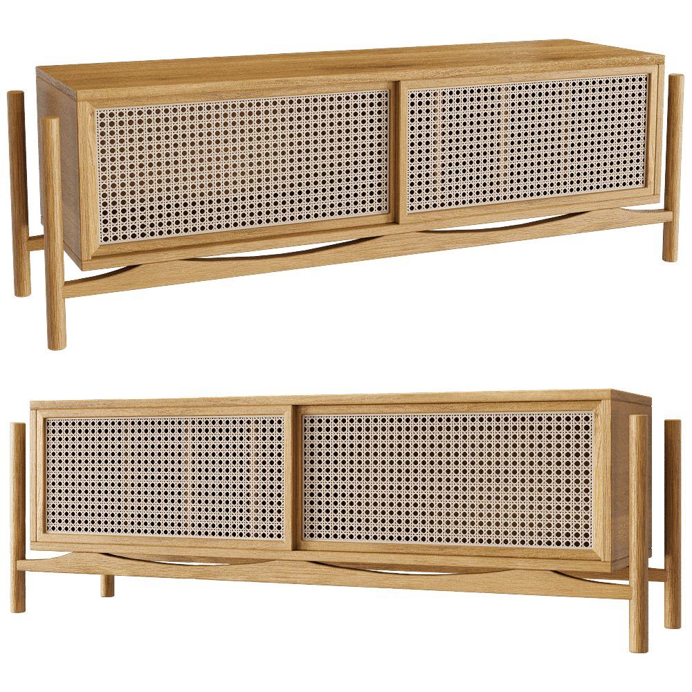Low cabinet for TV Rattan 1