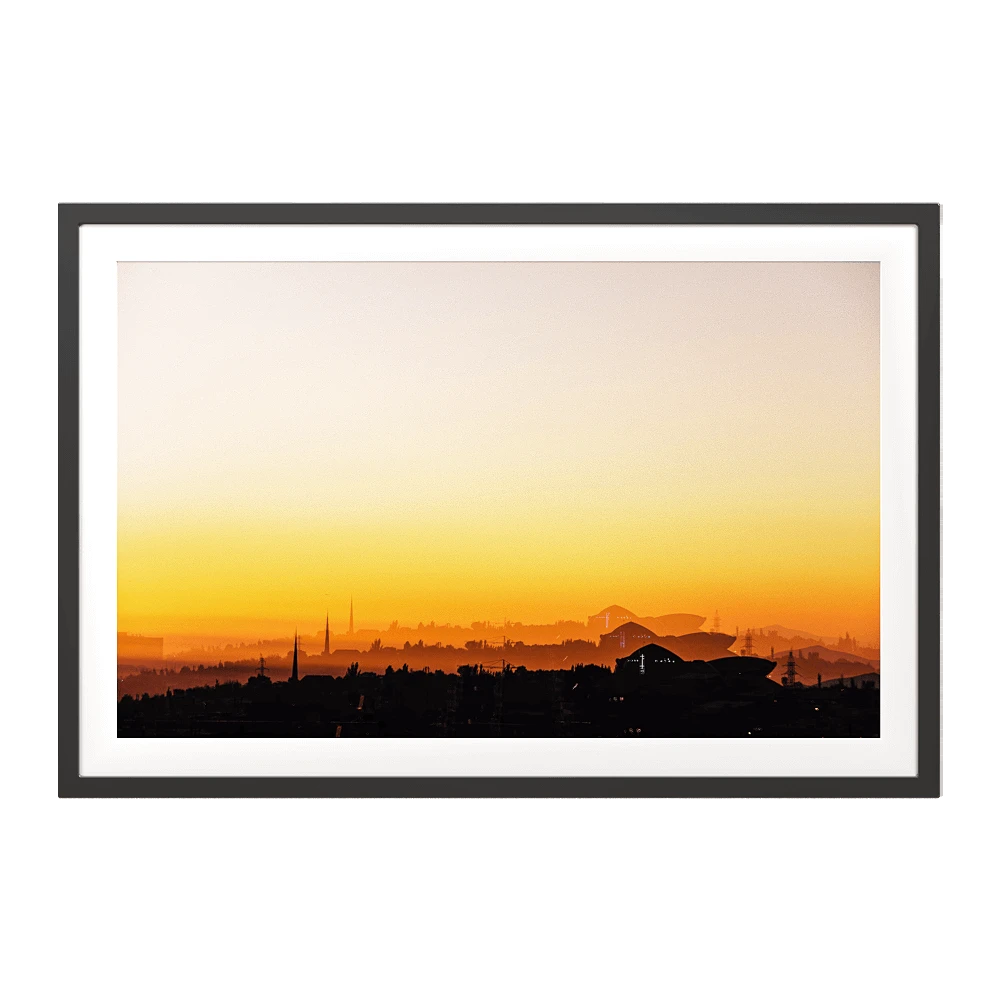 Framed Picture with Psychodelic Yerevan Landscape