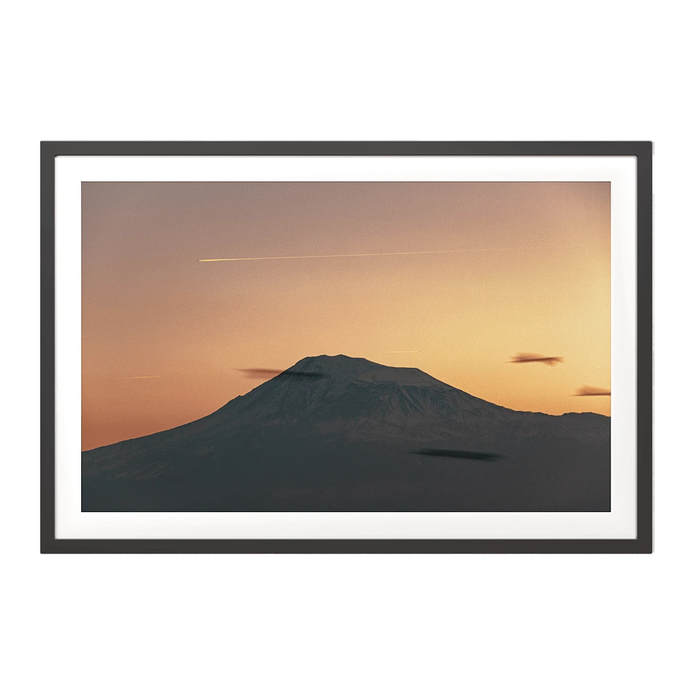 Art Photograph with Mountain Sunset Landscape