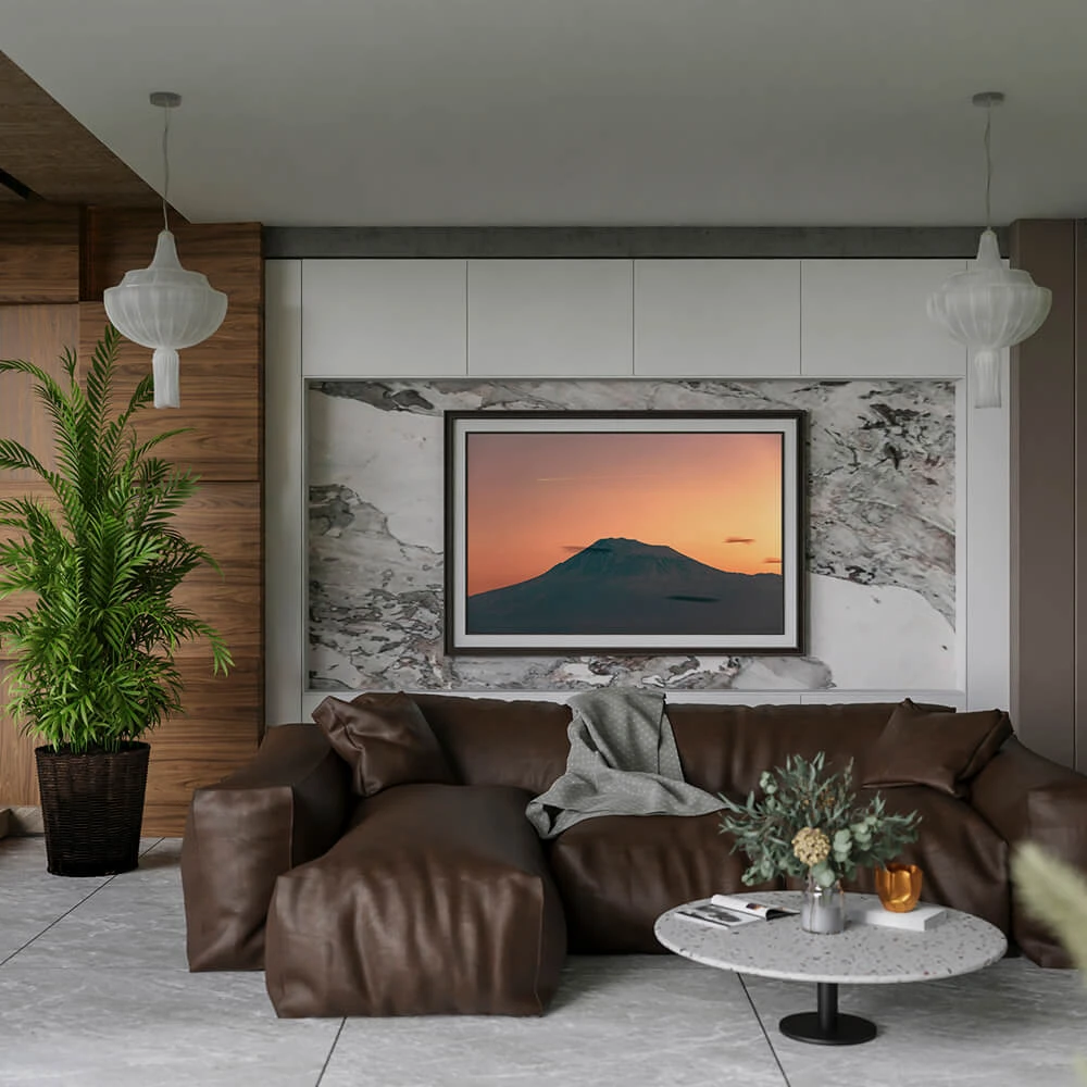 Art Photograph with Mountain Sunset Landscape (2)