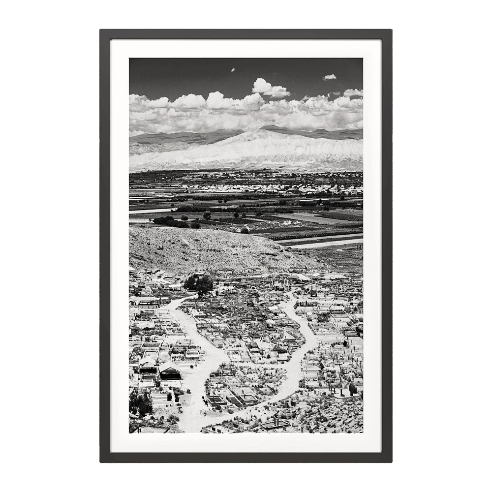 Framed Art Photograph with Rural Armenia Black and White Landscape