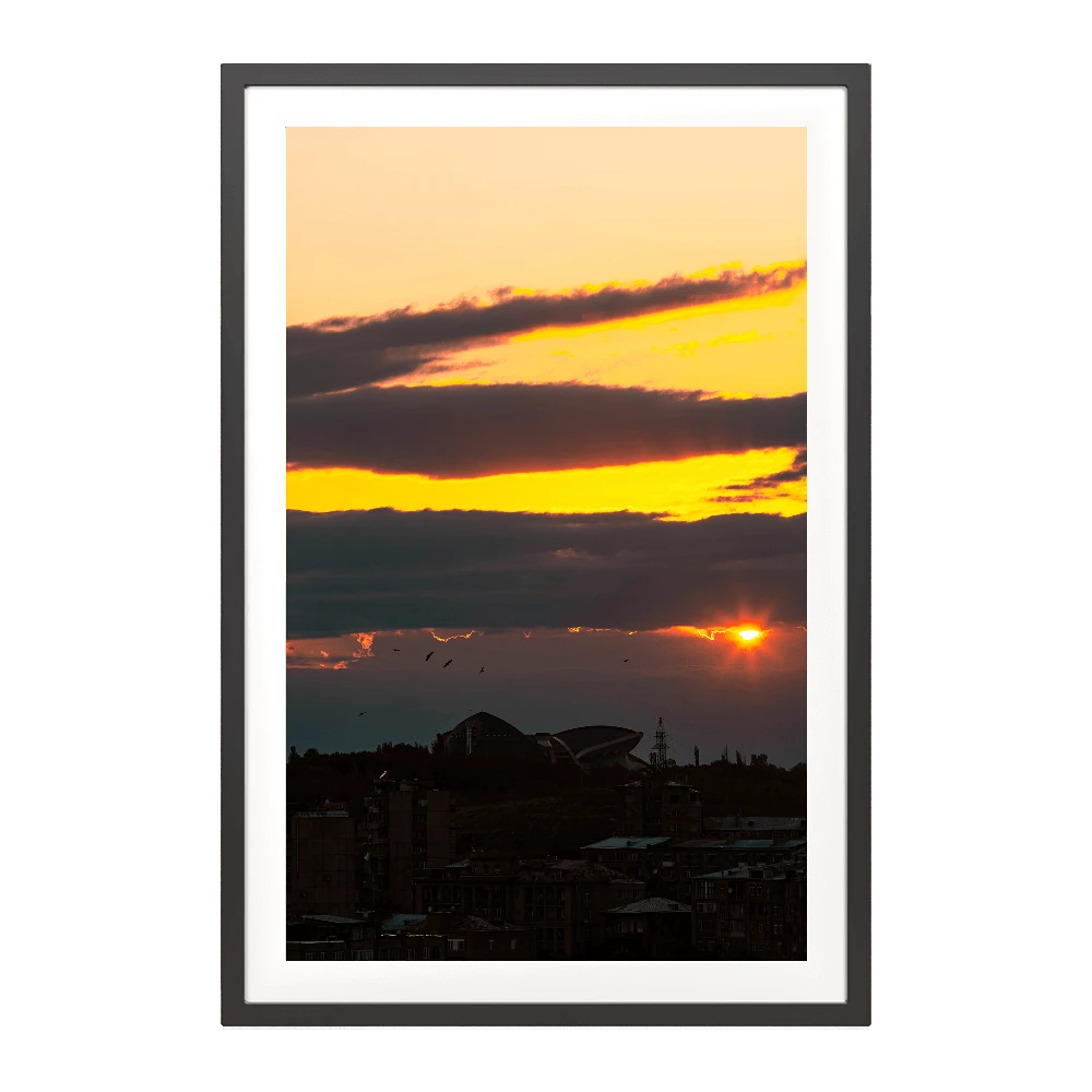 Framed Picture with Sunset in Yerevan