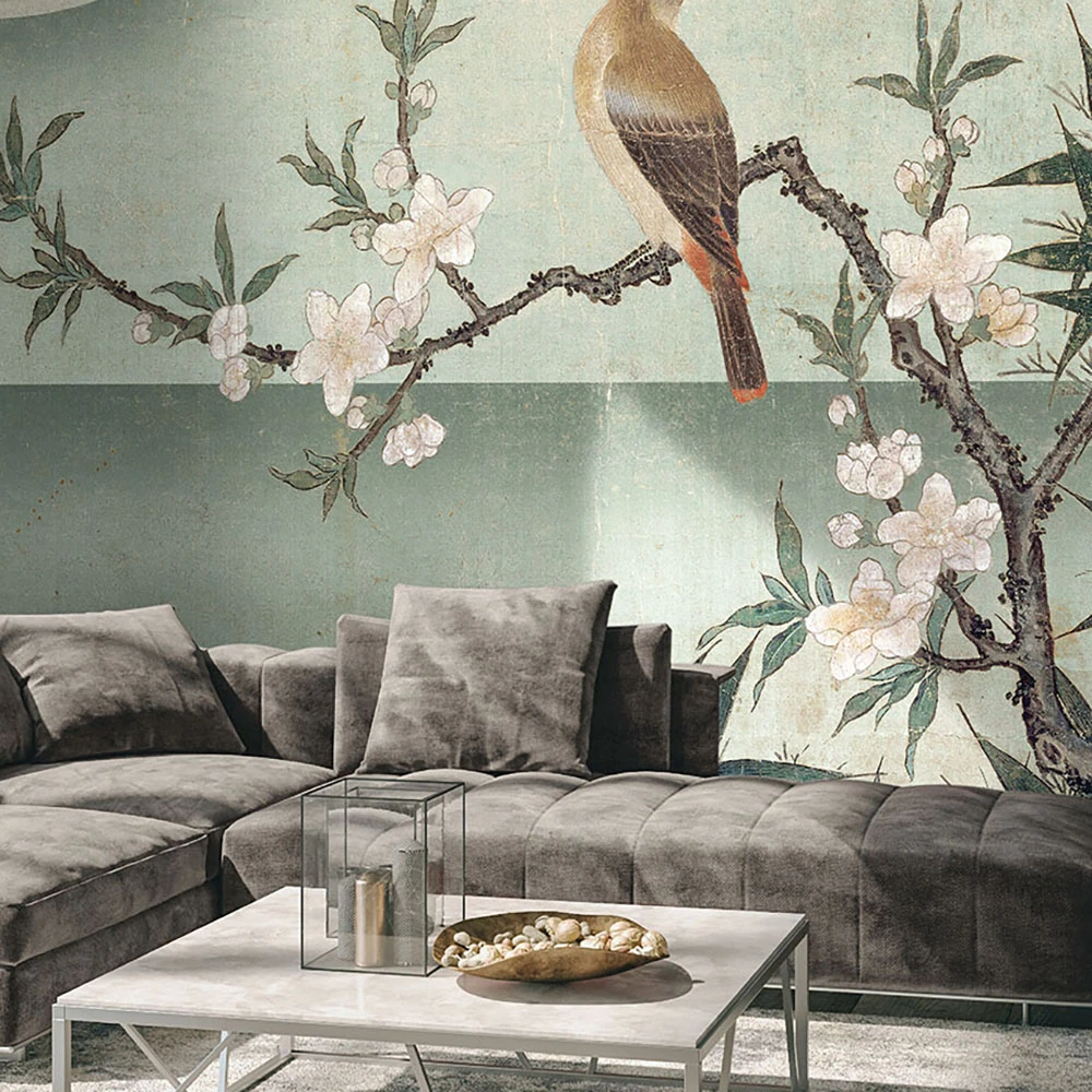 Wallpaper WallPepper Bird on peach blossom (2)