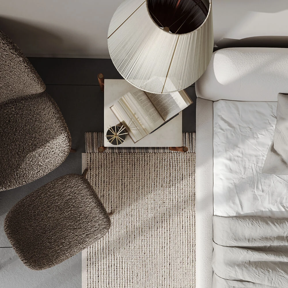 Serene Wabi-sabi Bedroom Interior 3D Scene (10)