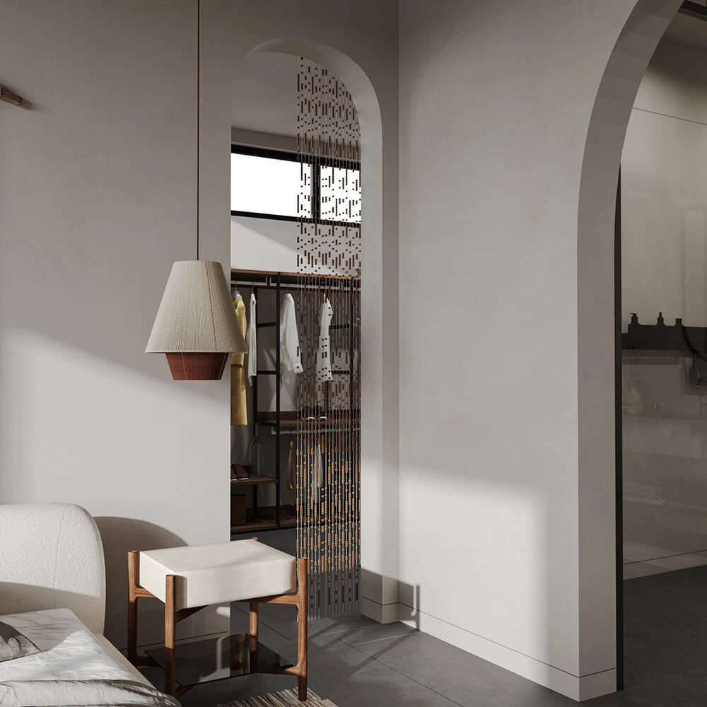 Serene Wabi-sabi Bedroom Interior 3D Scene (12)