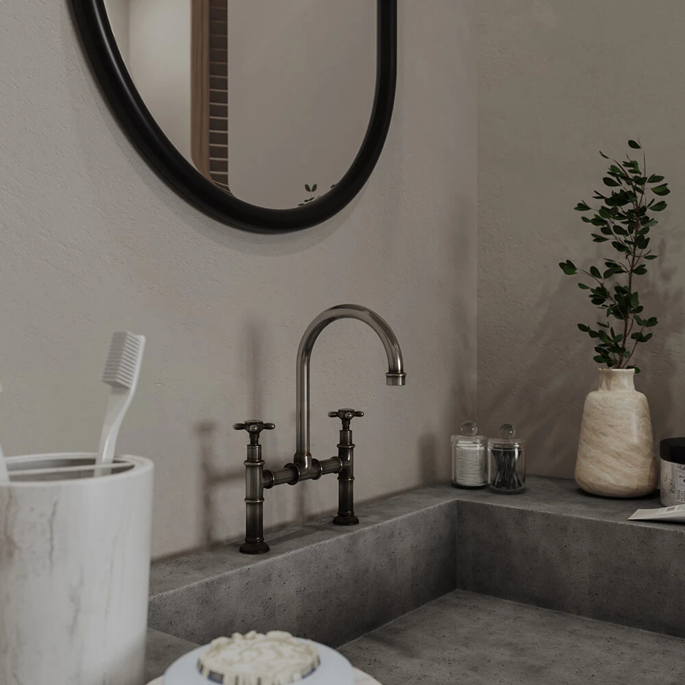 Serene Wabi-sabi Bedroom Interior 3D Scene (14)
