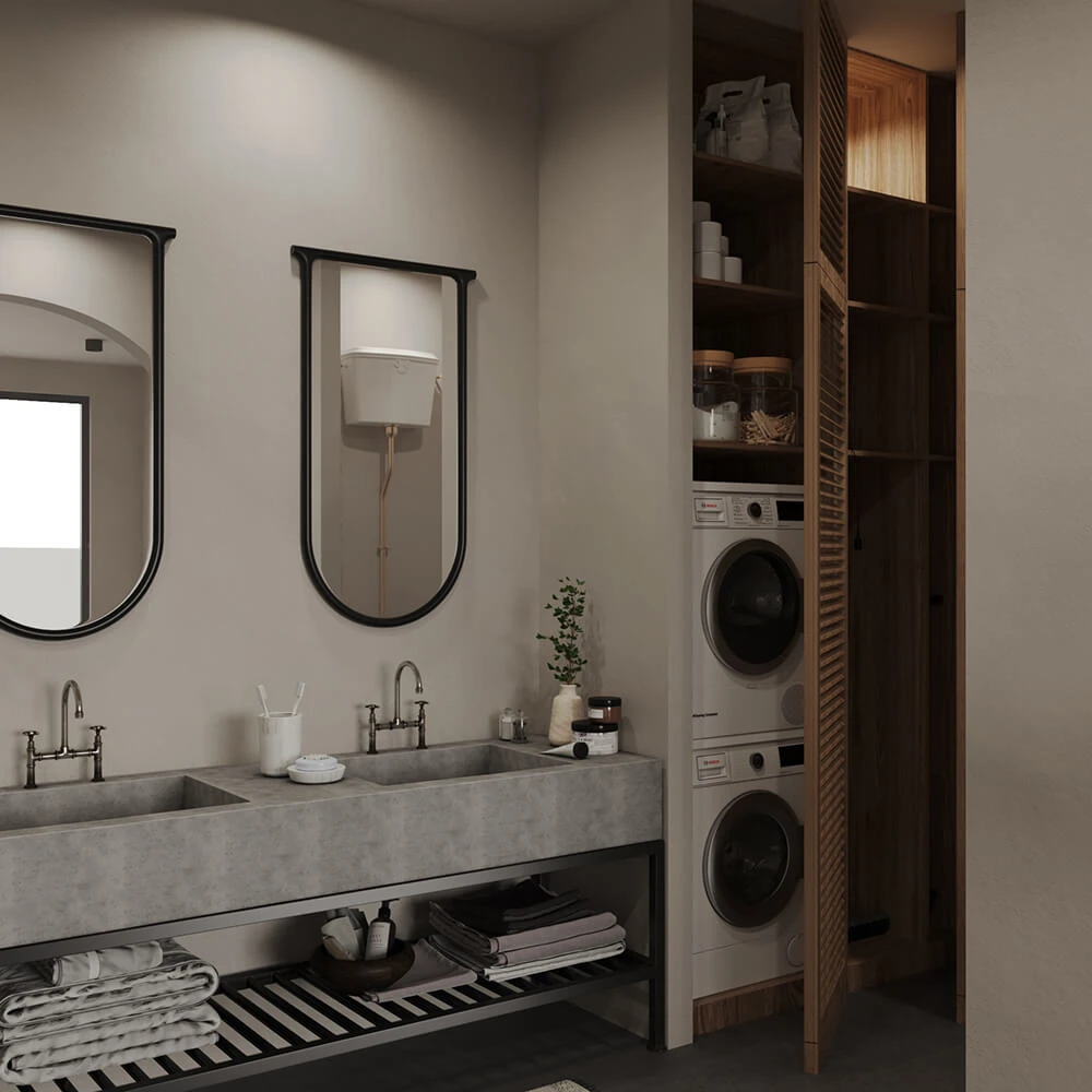 Serene Wabi-sabi Bedroom Interior 3D Scene (15)