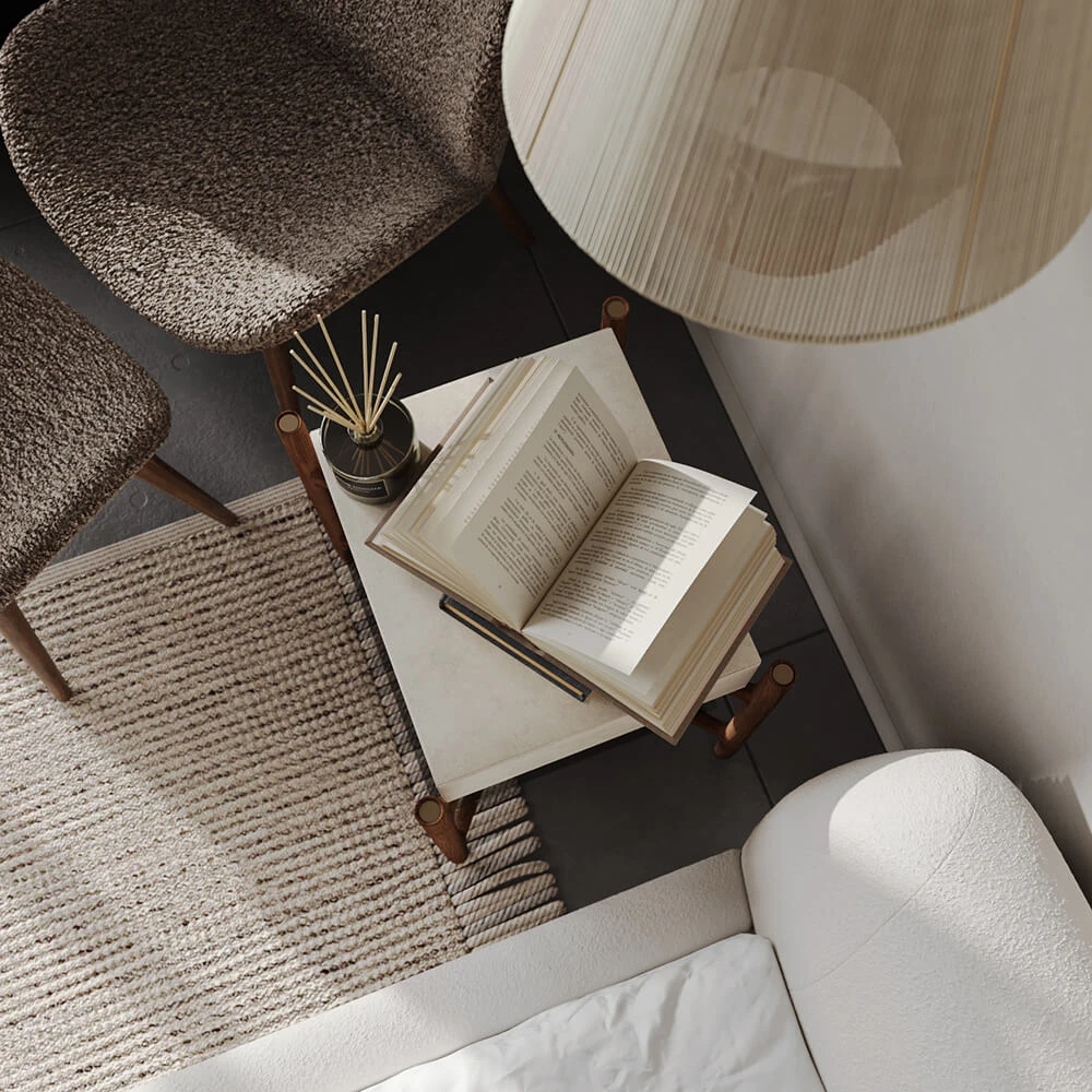 Serene Wabi-sabi Bedroom Interior 3D Scene (5)