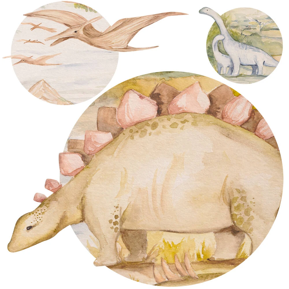 Wallpaper Wall Art Dino Story round