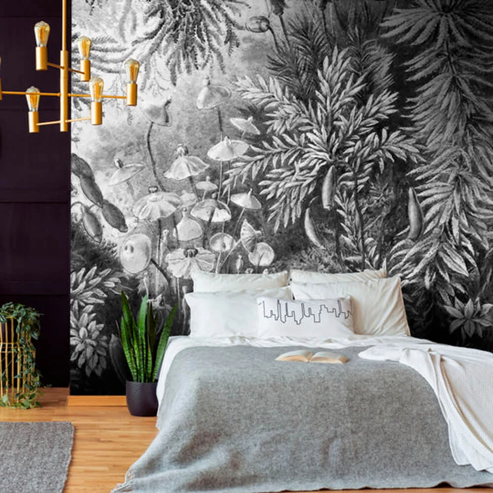 Wallpaper Wall Art Fairytale Black & White round (2)