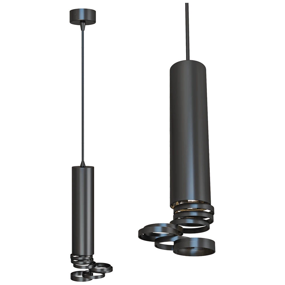 Hanging Lamp Candellux Lighting black + tube rings 31-77714