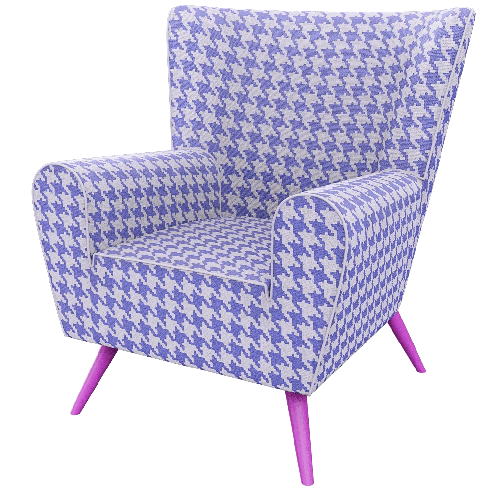 Armchair The Pop Label Pied de Poule Fuksia