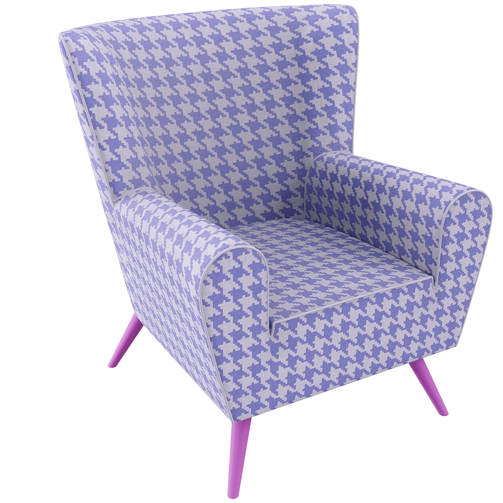Armchair The Pop Label Pied de Poule Fuksia (2)