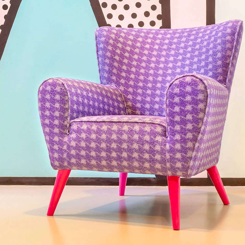 Armchair The Pop Label Pied de Poule Fuksia (3)