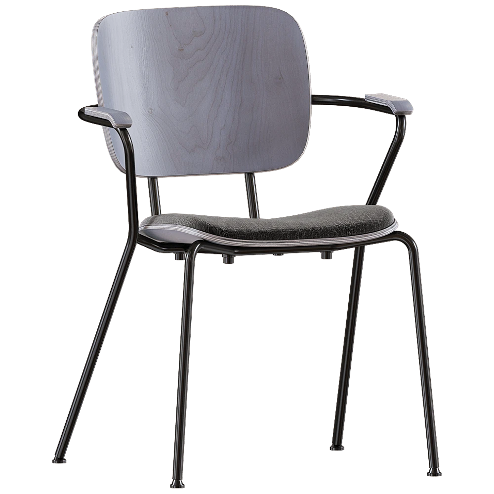 Chair Verges ABC with metallic armrests and legs
