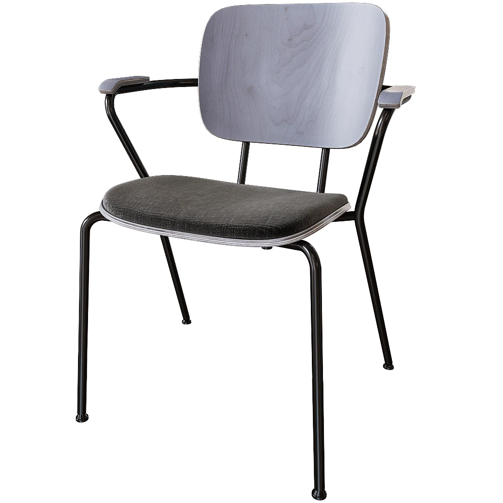 Chair Verges ABC with metallic armrests and legs (2)
