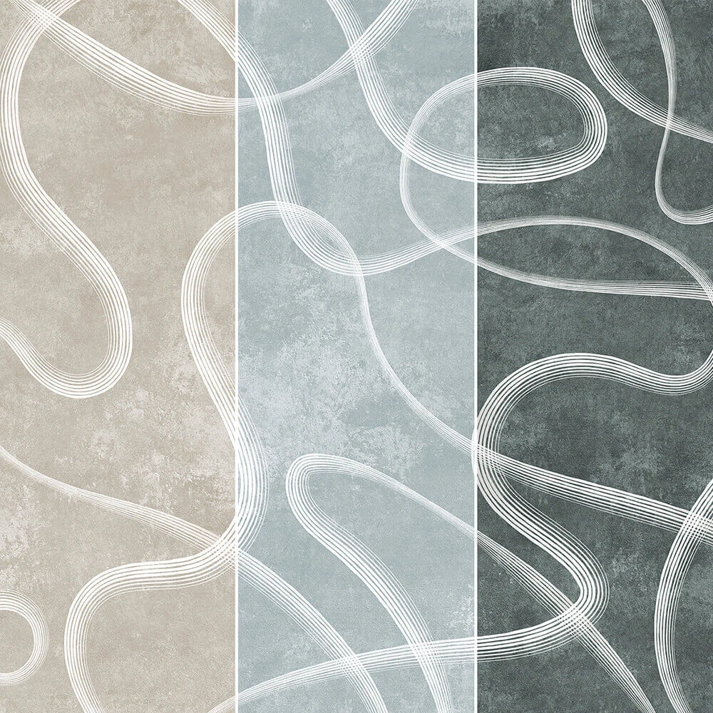 Wallpaper Creativille 828501 white abstract lines and loops