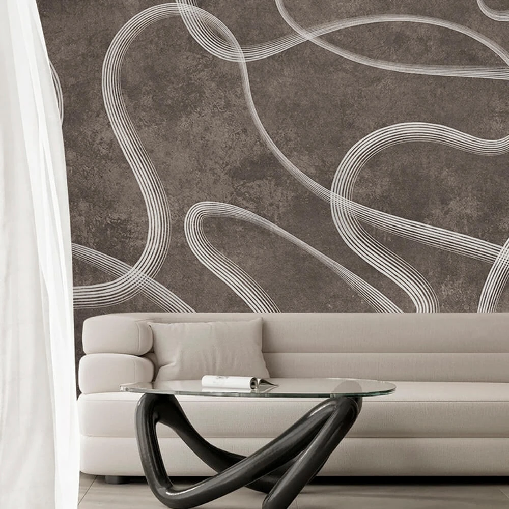 Wallpaper Creativille 828501 white abstract lines and loops (2)