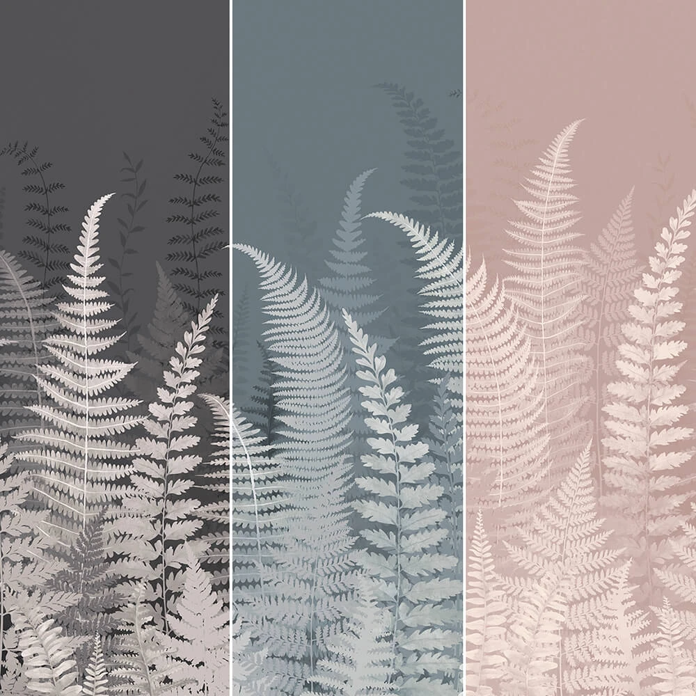 Wallpaper Creativille 422365 white leaves of fern