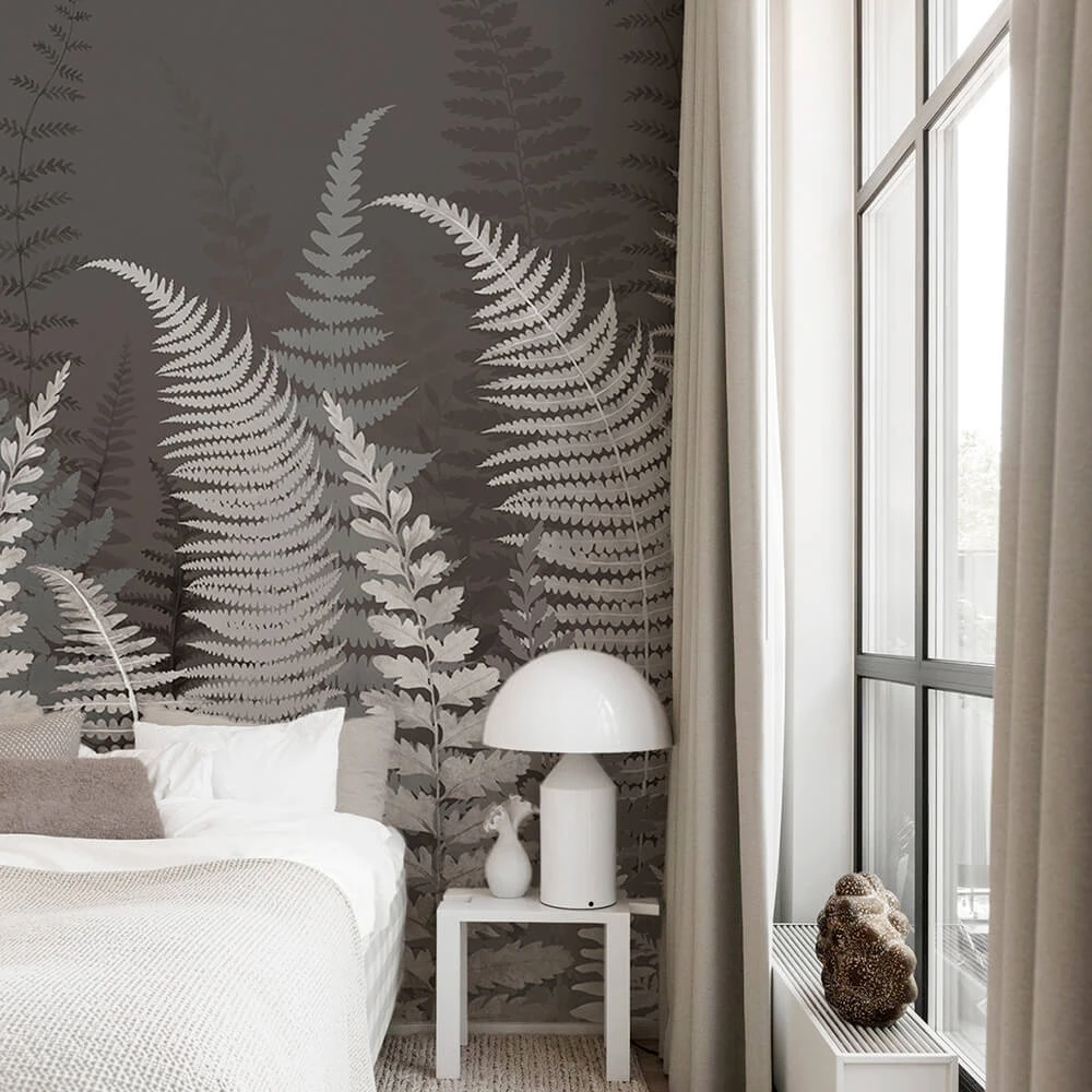 Wallpaper Creativille 422365 white leaves of fern (2)
