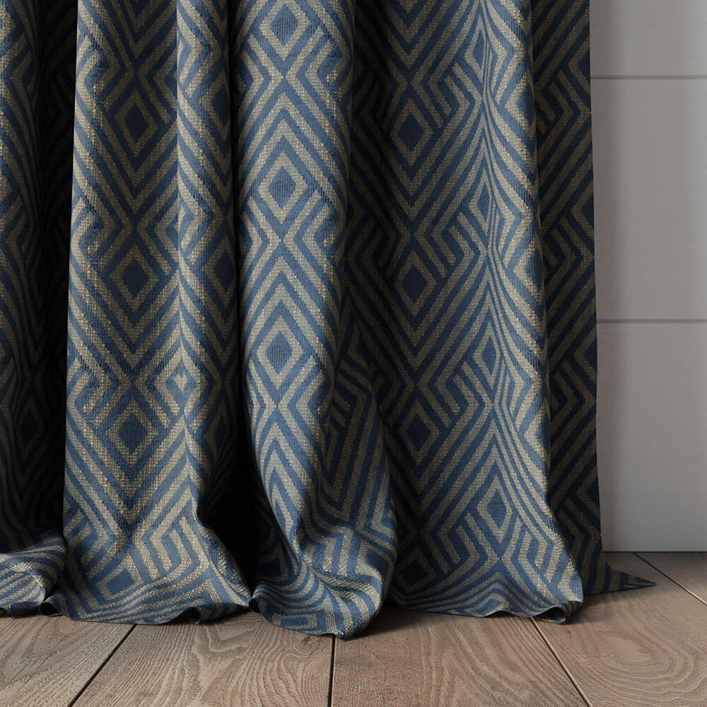 Fabric Texture Twinbru Geometric Blue Jacquard 1364012 (2)