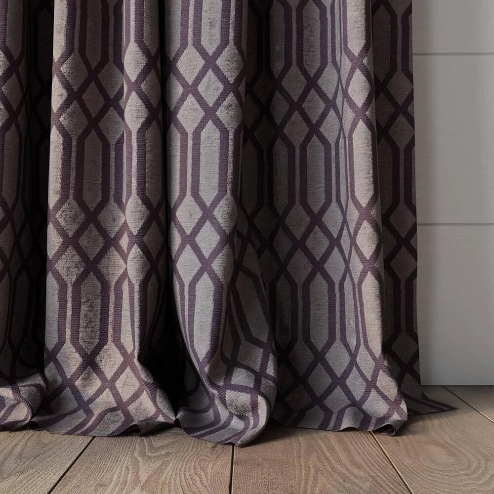 Fabric Texture Twinbru Geometric Purple Jacquard 1564032 (2)