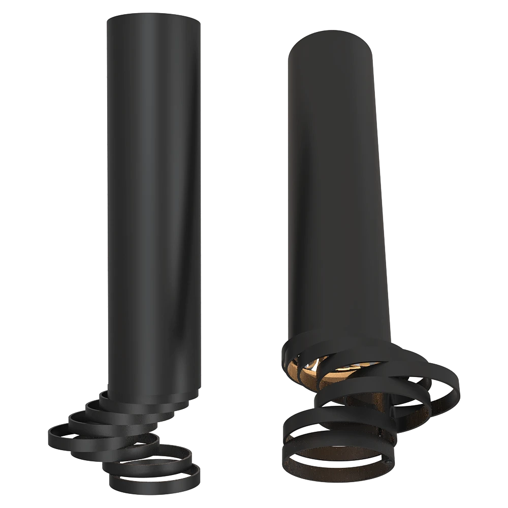 Ceiling lamp Candellux Lighting Black Tube with adjustable rings