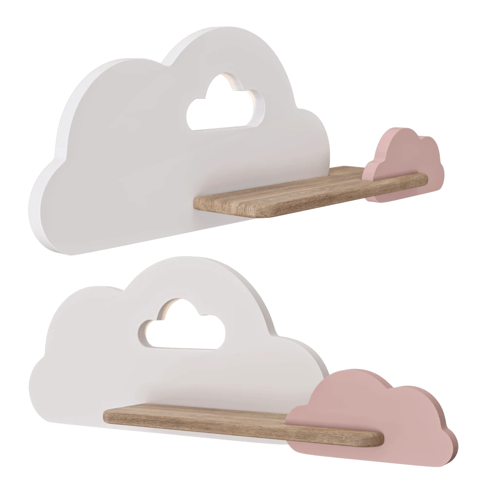 Wall Lamp Shelf Candellux Lighting Cloud Kid's White+pink