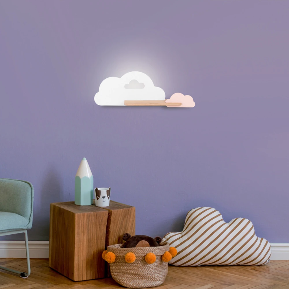 Wall Lamp Shelf Candellux Lighting Cloud Kid's White+pink (2)