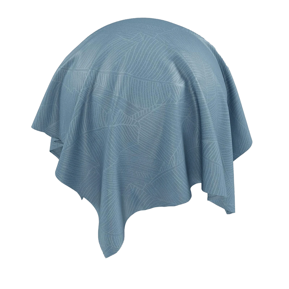 Fabric Texture Twinbru Leaves Blue Dimout 2381833