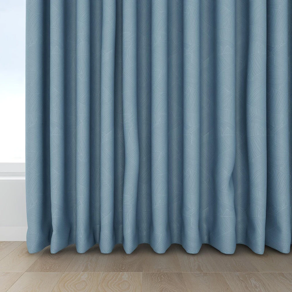 Fabric Texture Twinbru Leaves Blue Dimout 2381833 (2)