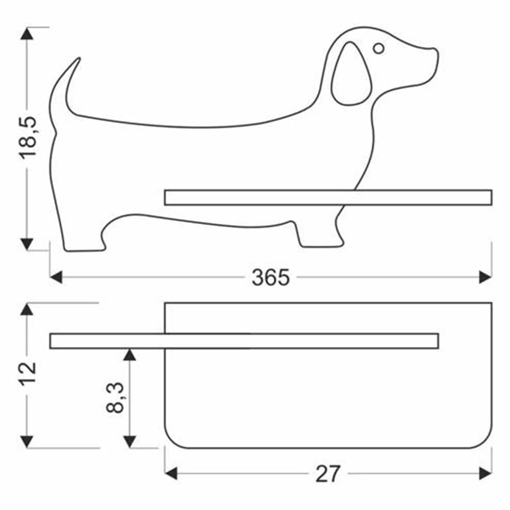 Wall Lamp Shelf Candellux Lighting Children's black Dog (2)